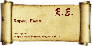 Rapai Emma névjegykártya